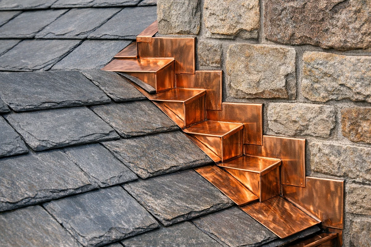 Copper Flashing — high-resolution architectural copper render